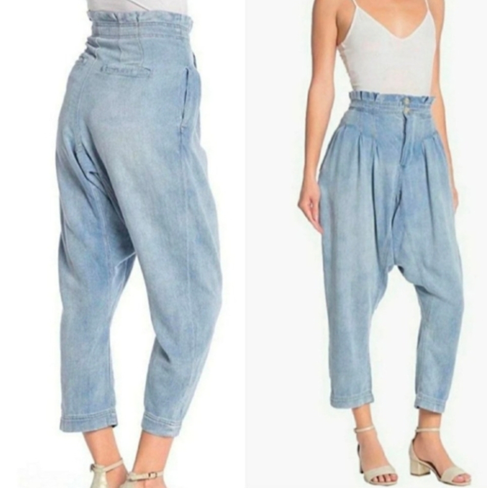 Free People • Mover and Shaker Paper Bag Jeans Size 0